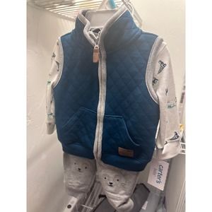NWTCarters 3-Piece Blue Vest Outfit 6m